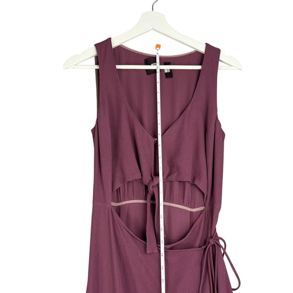 Reformation Kai Plum Purple Tie Front Cutout Wrap Maxi Dress Womens Size 4 - Picture 6 of 13